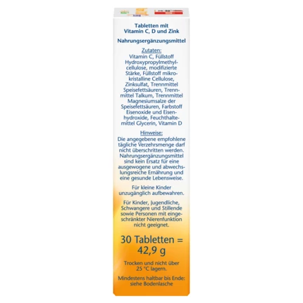 Abbildung der Produktverpackung Doppelherz aktiv Vitamin C 1000 Seitenansicht rechts